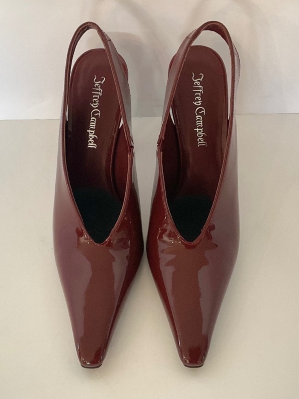 JEFFREY CAMPBELL Alimony Slingback Pump in Dark Wine Patent Size 7 - Picture 2 of 10
